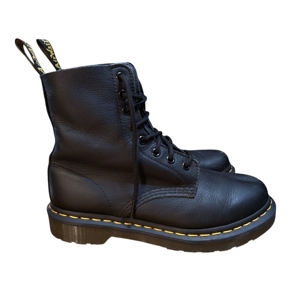 Dr. Martens Pascal 1460 Virginia Lace Up Leather Ankle Boots 8-Eye Size 7 Black